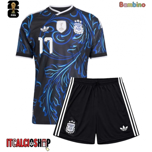 Argentina Giuliano Simeone #17 Seconda Maglia Bambino Mondiali 2026 Manica Corta (+ Pantaloni corti)